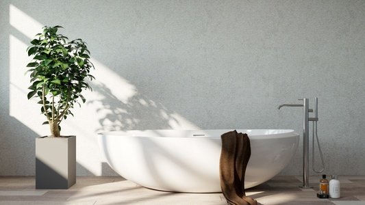 Bagno minimalista e stile Jungle