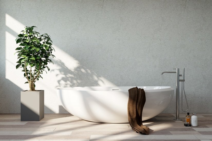 Bagno minimalista e stile Jungle